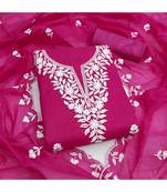 embroidered chanderi cotton salwar kameez dress material