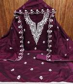 embroidered chanderi cotton salwar kameez dress material