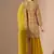 Yellow chinon sharara set with zardozi & pearl work
