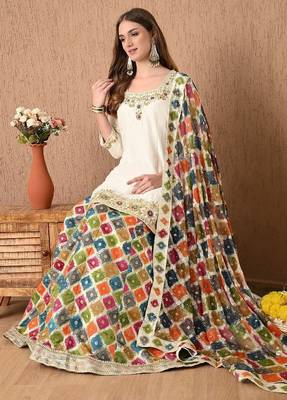 cream lehnga set with gotta zardozi thread and sequins work 4