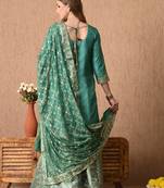 Graceful pista green sharara set with gotta zardozi and sequins work