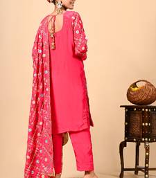 Exquisite pink kurta set with gotta thread and mirror work