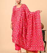 Exquisite pink kurta set with gotta thread and mirror work