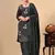 Dark grey kurta set with thread dabka and pearl work