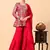 Reddish pink sharara set with peplum on kurta and thread work