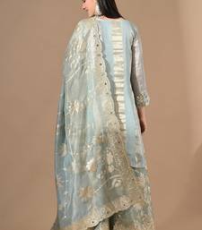 Fascinatingblue sharara set with gotta & mirror work