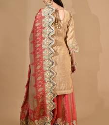 Golden & pink sharara set with zardozi & mirror work