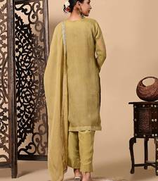 Mehndi green kurta set with  zardozi dabka and sequins work