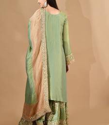 Light green sharara set with gotta & zardozi embroidery