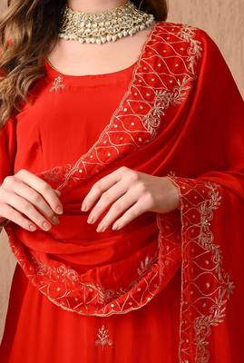  red kurta set with excellent zardozi and sequins work 4