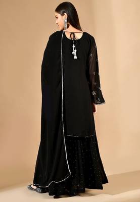 Black thread & zardozi sharara set 2