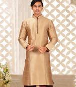 Beige Dupion Art Silk Kurta