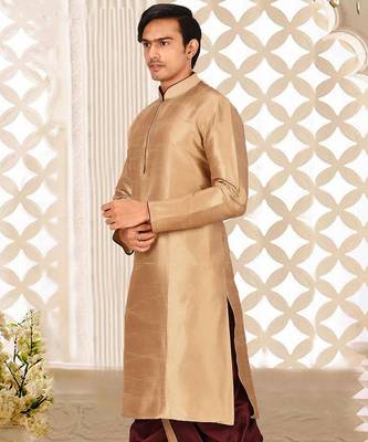 Beige Dupion Art Silk Kurta 2