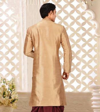 Beige Dupion Art Silk Kurta 3