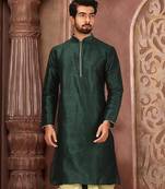 Green Dupion Art Silk Kurta