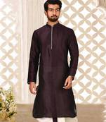 Maroon Dupion Art Silk Kurta