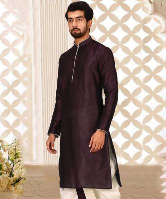 Maroon Dupion Art Silk Kurta 2
