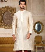 Beige Dupion Art Silk Kurta