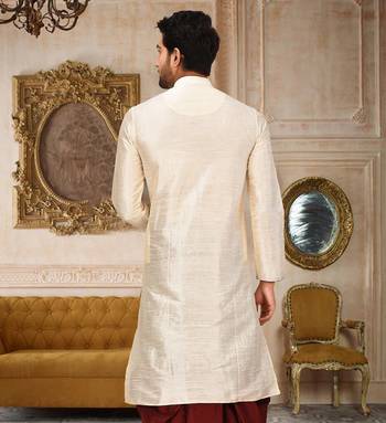 Beige Dupion Art Silk Kurta 3