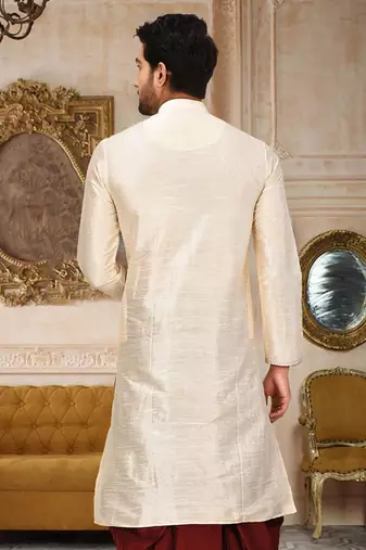 Beige Dupion Art Silk Kurta