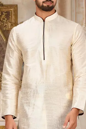 Beige Dupion Art Silk Kurta