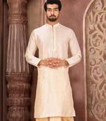 Beige Dupion Art Silk Kurta