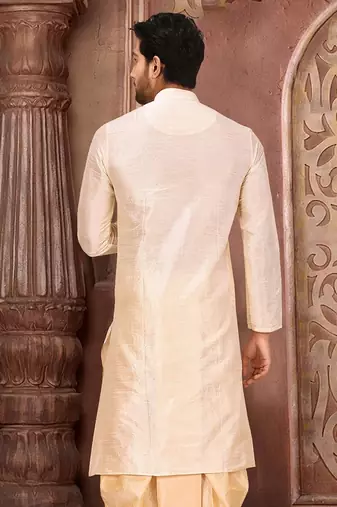 Beige Dupion Art Silk Kurta