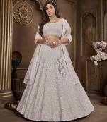 PURPLE WEDDING DIAMOND NET Lehenga choli with Dupatta