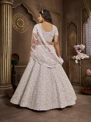 PURPLE WEDDING DIAMOND NET Lehenga choli with Dupatta 2