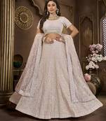 BABY PINK WEDDING DIAMOND NET Lehenga choli with Dupatta
