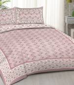 Rudra bazaar purple  210 tc cotton double king bedsheet with 2 pillow covers