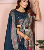 Teal Color Heavy Paithani Silk Saree