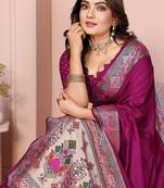 Magenta Color Heavy Paithani Silk Saree