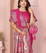 Rani Pink Color Heavy Paithani Silk Saree