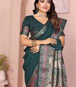 Dark Green Color Heavy Paithani Silk Saree