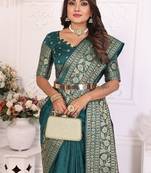 Green Color Traditional Dola Silk Saree