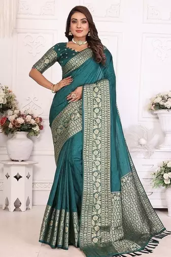 Green Color Traditional Dola Silk Saree