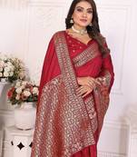 Maroon Color Traditional Dola Silk Saree