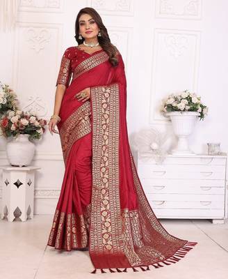 Maroon Color Traditional Dola Silk Saree 5