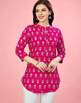 viscose rayon printed short kurti 1
