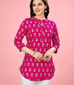 viscose rayon printed short kurti
