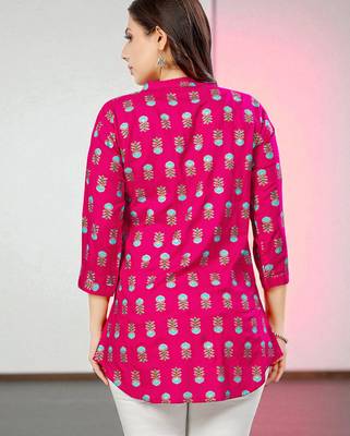 viscose rayon printed short kurti 2
