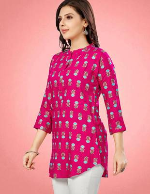 viscose rayon printed short kurti 3