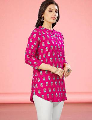 viscose rayon printed short kurti 4