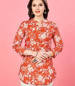 cotton blend printed short kurti