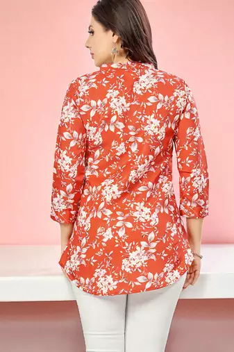 cotton blend printed short kurti
