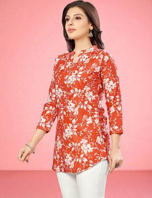 cotton blend printed short kurti 3