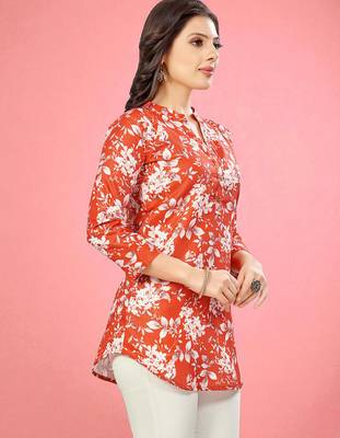 cotton blend printed short kurti 4