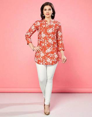 cotton blend printed short kurti 5