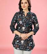 cotton blend printed short kurti